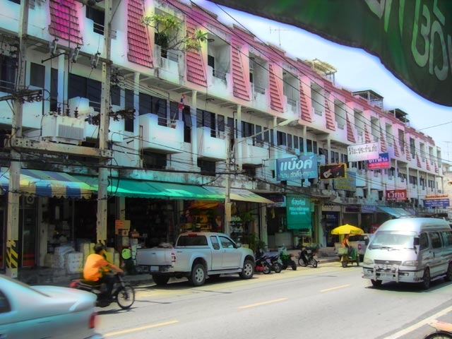 Typical Street Scene in Si Racha, Thailand